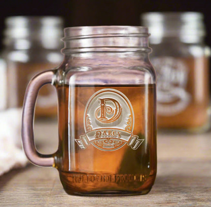 Personalized Mason Glass Jar Mugs