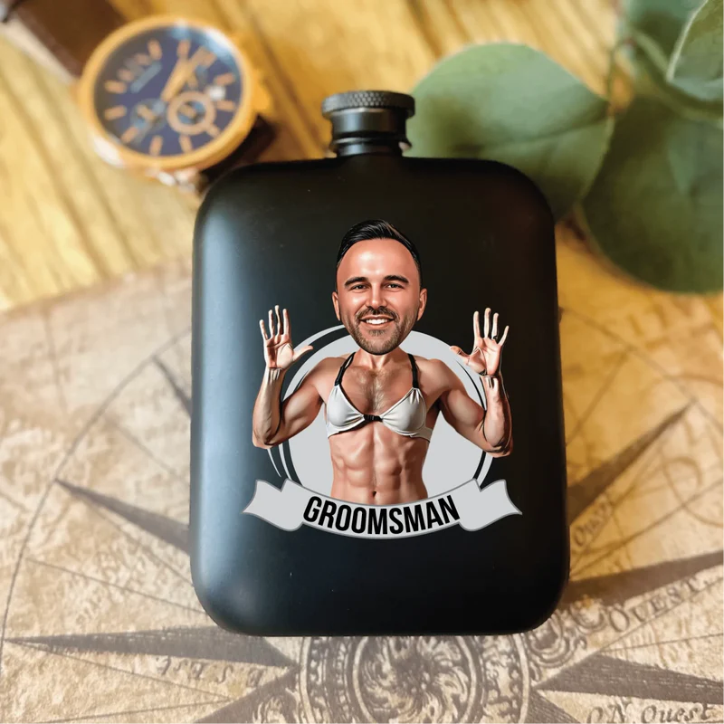 Groomsman Grins Flask