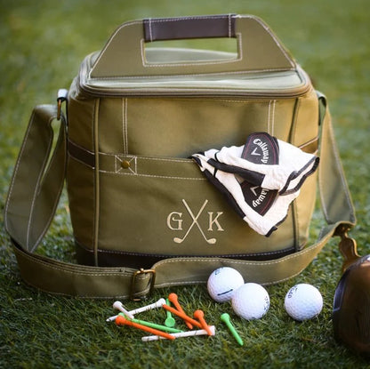 green personalized golf cooler