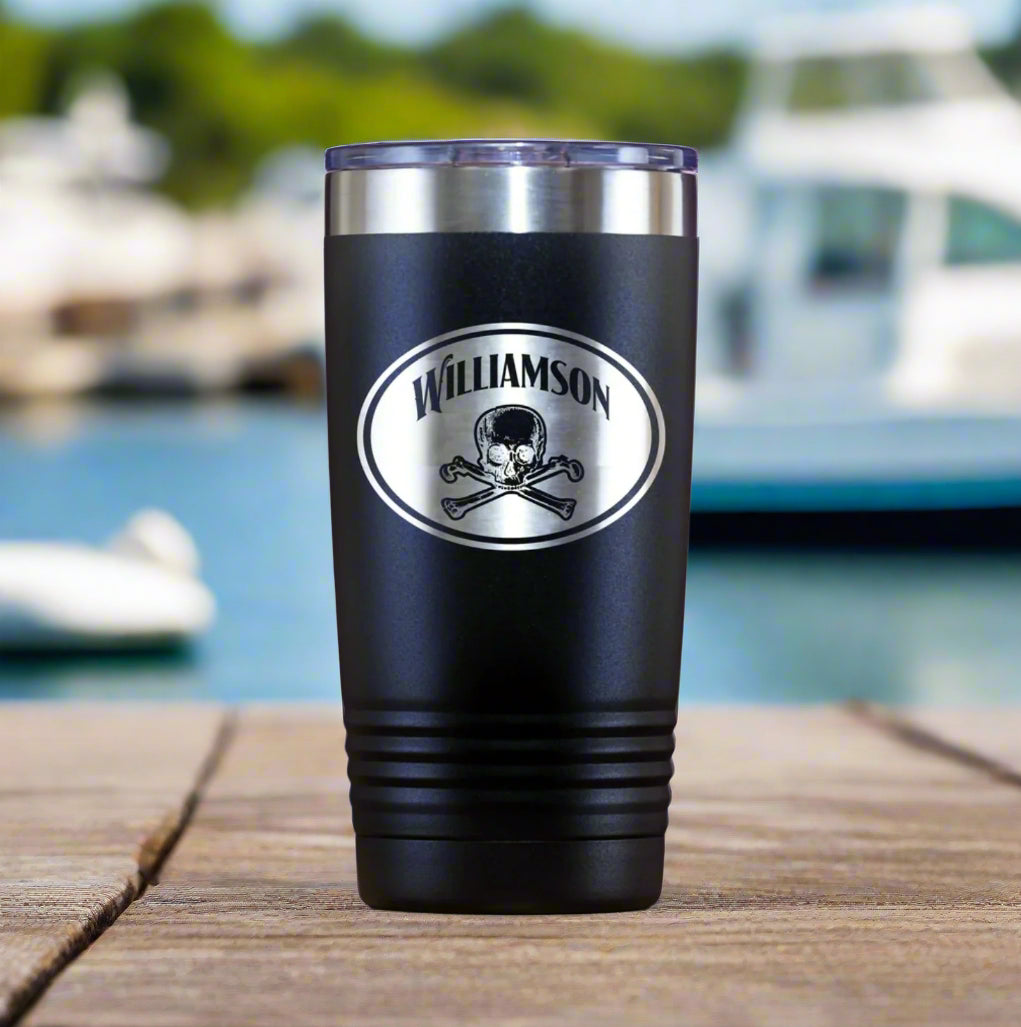 Personalized Skull Tumbler Tumblers Black Name 