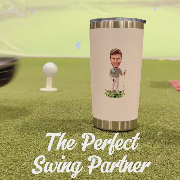 Funny Golf Groomsmen Gift Tumbler with Guys Face