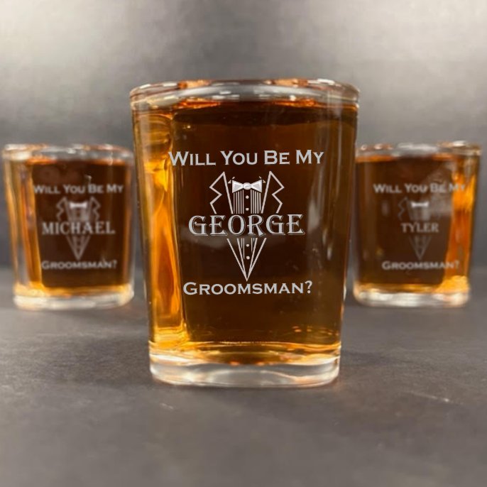 Custom Groomsman Shot Glass Proposal