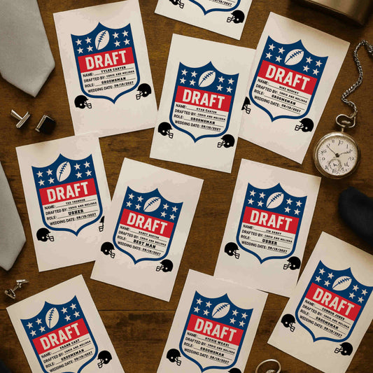 Groomsmen Football Draft Proposal - Proposal Card - GroomsDay