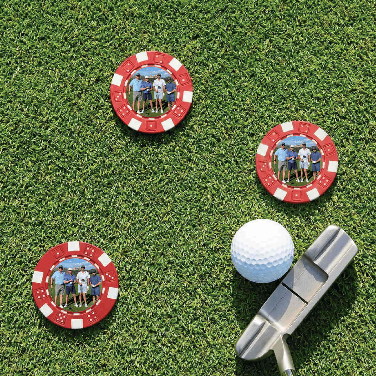 Custom Photo Poker Chip Ball Marker - Golf - GroomsDay
