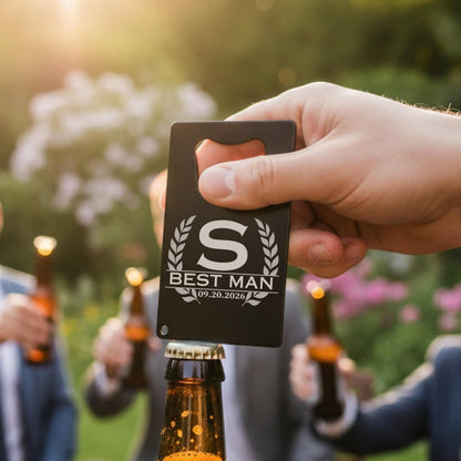 Groomsmen Card Bottle Opener - Bottle Openers - GroomsDay