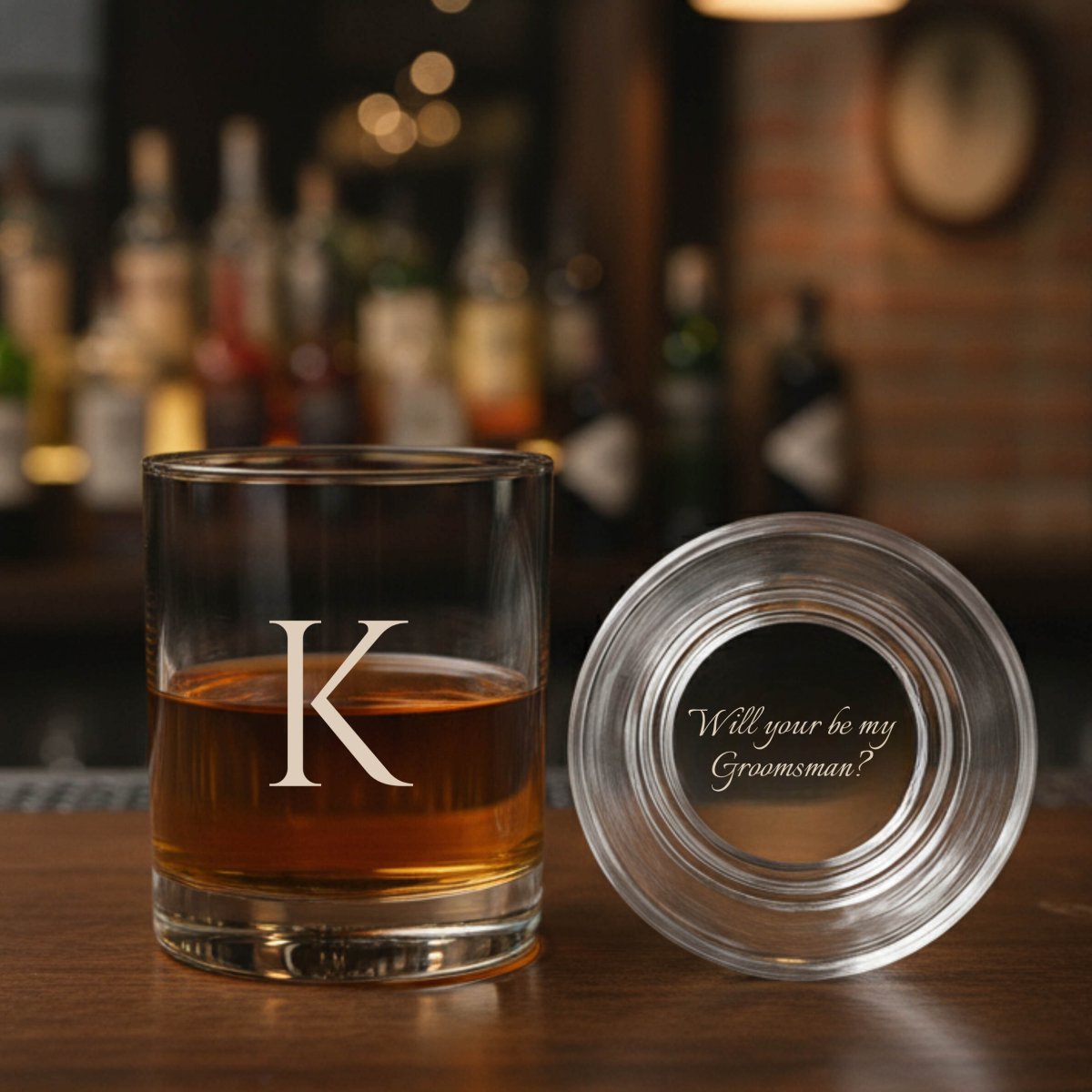 Groomsmen Hidden Proposal Whiskey Glass - Groomsmen - GroomsDay