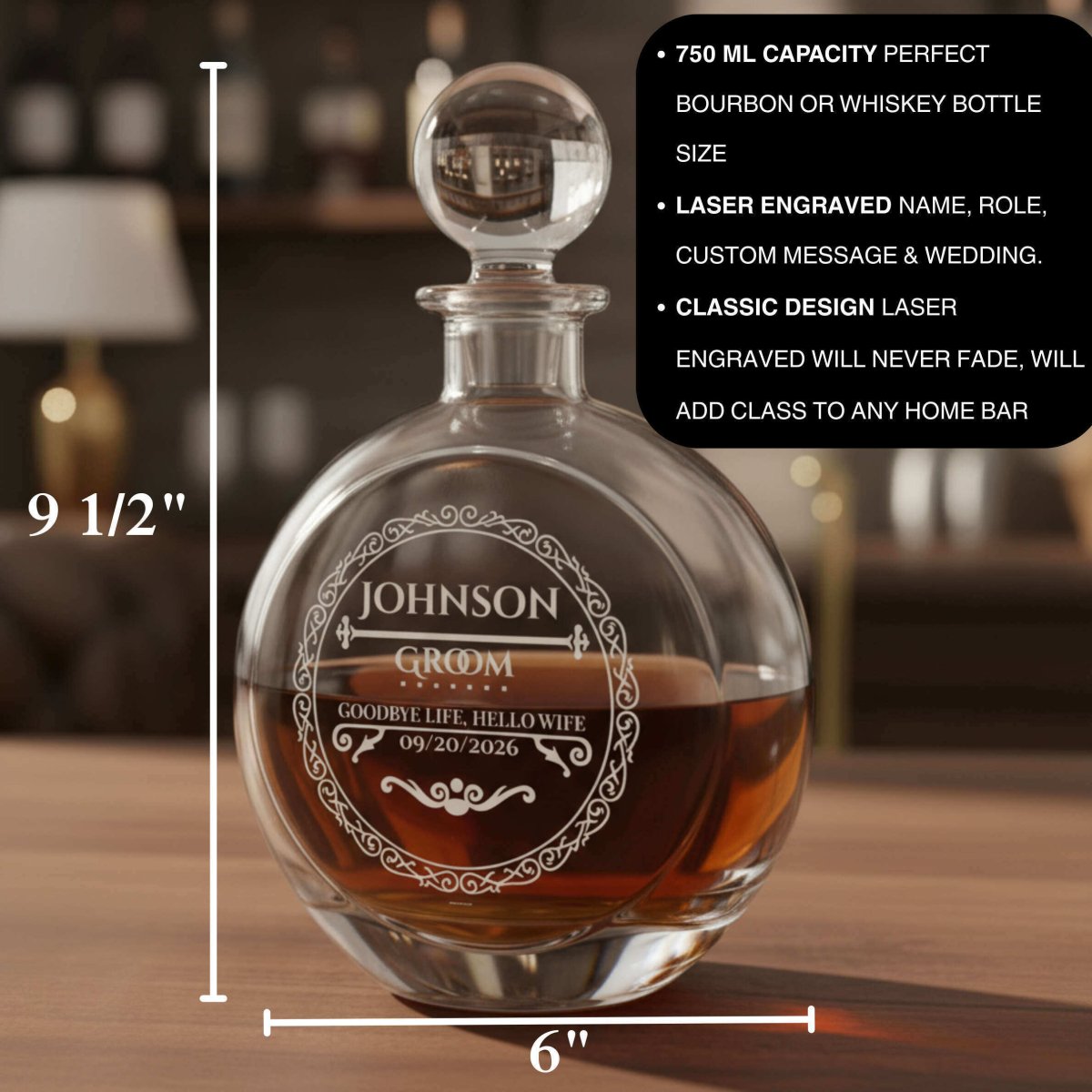 Classy Grooms Crew Decanter - Groomsmen Proposal - GroomsDay