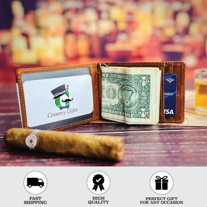 Sentimental Leather Wallet - Anniversary - GroomsDay