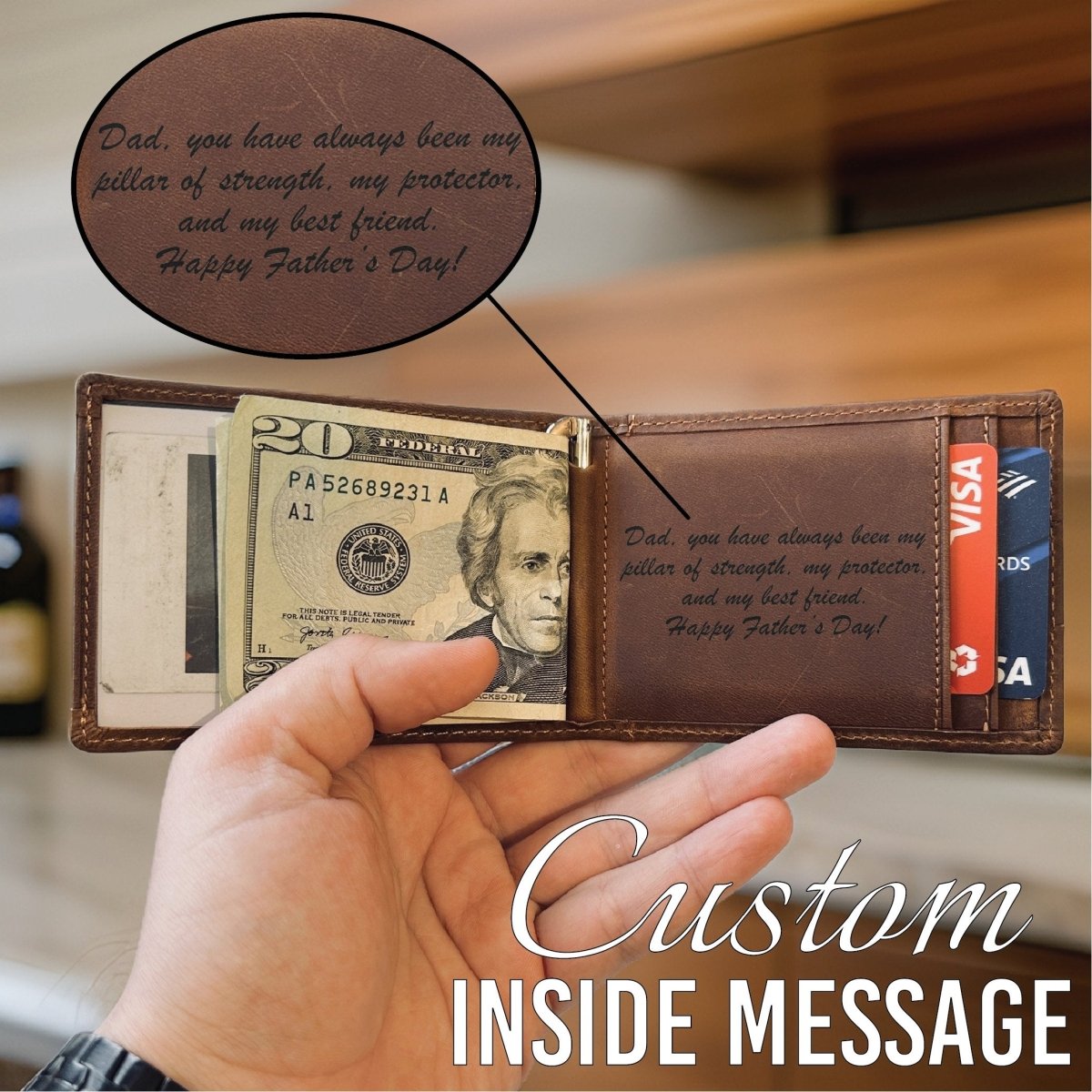 Sentimental Leather Wallet - Anniversary - GroomsDay