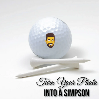 Custom Simpson Caricature Golf Balls - Golf - GroomsDay