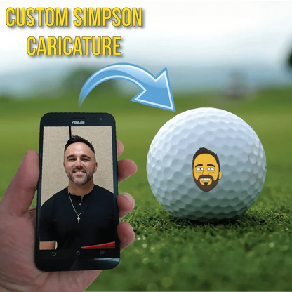 Custom Simpson Caricature Golf Balls