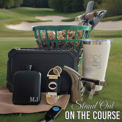 Cigar Lovers Golf Gift Basket - Gift Set - GroomsDay