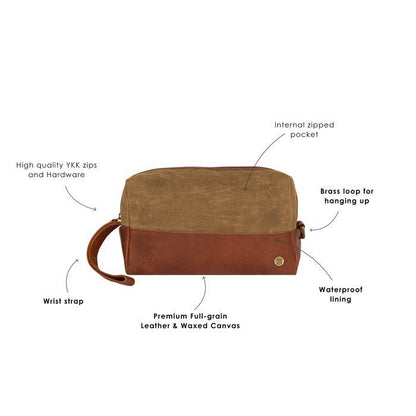 The Classic Canvas Wash Bag - Dopp Kit - GroomsDay