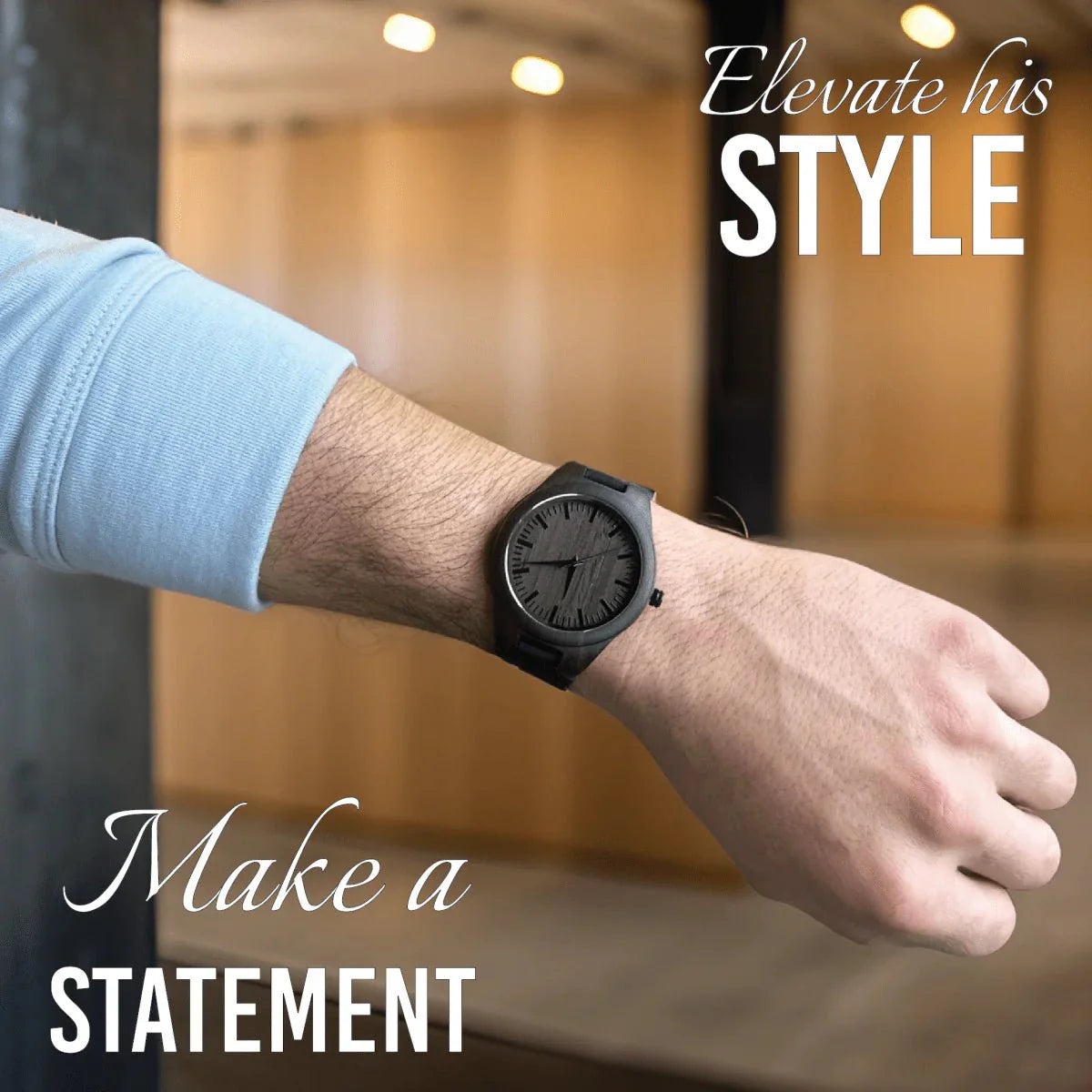 Elegant Personalized Men's Wood Watch - Anniversary - GroomsDay