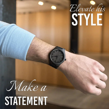 Elegant Personalized Men's Wood Watch - Anniversary - GroomsDay