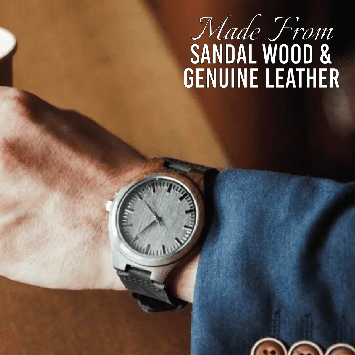 Elegant Personalized Men's Wood Watch - Anniversary - GroomsDay