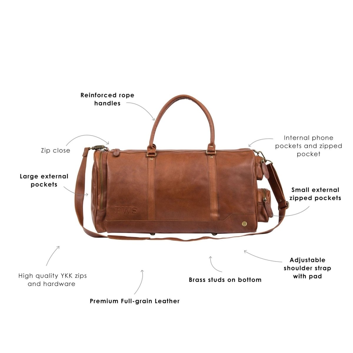 Luxury Leather Duffle - Duffel Bags - GroomsDay