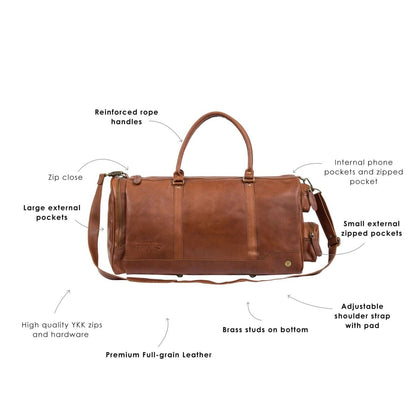 Luxury Leather Duffle - Duffel Bags - GroomsDay
