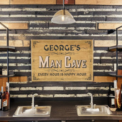 Fellas' Fortress Leatherette Man Cave Sign - Pub Signs - GroomsDay