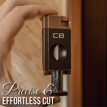 Elegant Personalized V - Cut Lighter: Dual Flame Precision - Cigar - GroomsDay