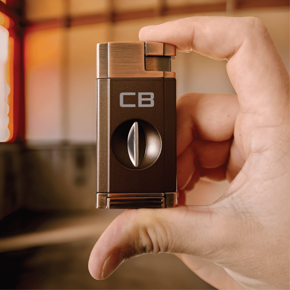 Elegant Personalized V - Cut Lighter: Dual Flame Precision - Cigar - GroomsDay