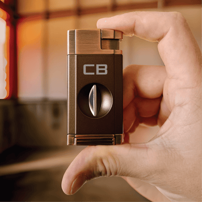 Elegant Personalized V - Cut Lighter: Dual Flame Precision - Cigar - GroomsDay