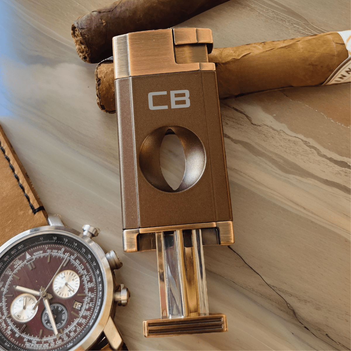 Elegant Personalized V - Cut Lighter: Dual Flame Precision - Cigar - GroomsDay
