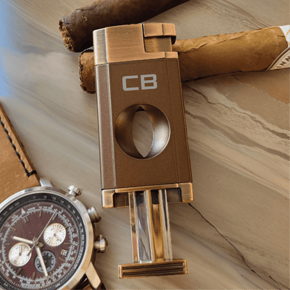 Elegant Personalized V - Cut Lighter: Dual Flame Precision - Cigar - GroomsDay