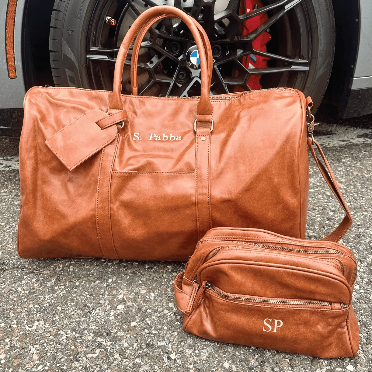 Sentimental Personalized Vegan Leather Travel Set - Travel Gifts - GroomsDay