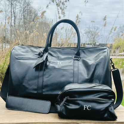 Sentimental Personalized Vegan Leather Travel Set - Travel Gifts - GroomsDay