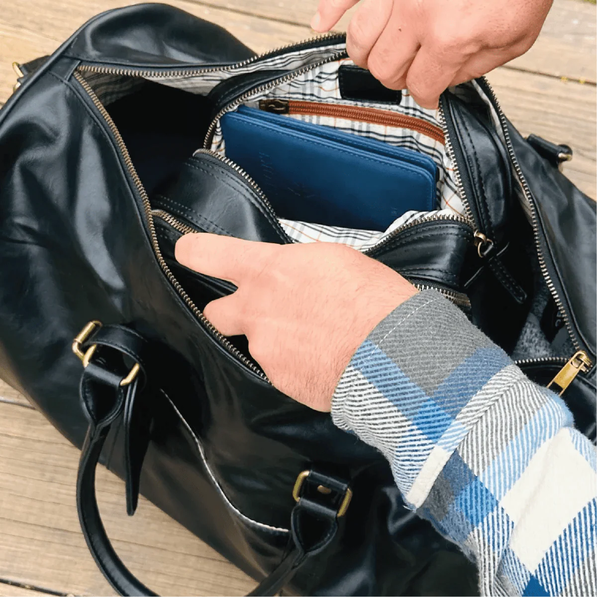 Sentimental Personalized Vegan Leather Travel Set - Travel Gifts - GroomsDay