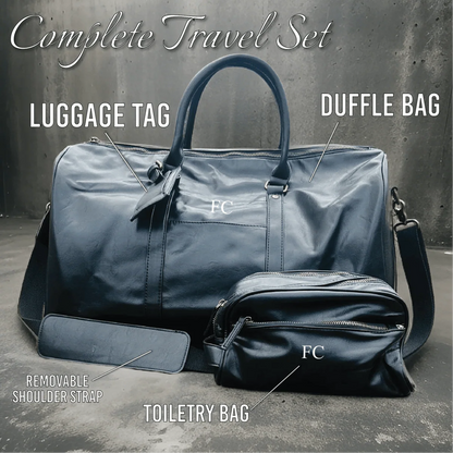 Sentimental Personalized Vegan Leather Travel Set - Travel Gifts - GroomsDay