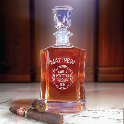 Aged To Perfection Decanter - personalized decanter - GroomsDay