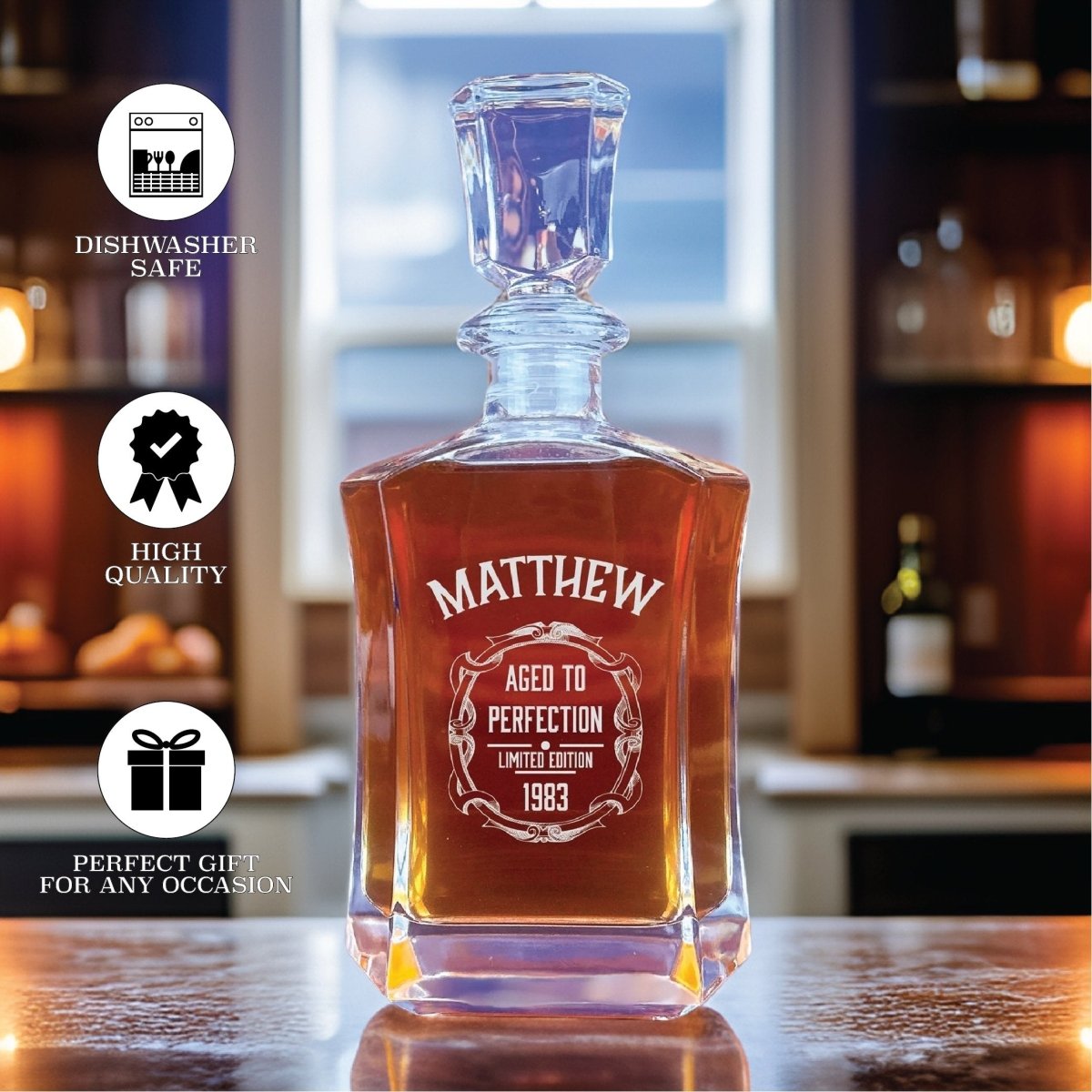 Aged To Perfection Decanter - personalized decanter - GroomsDay