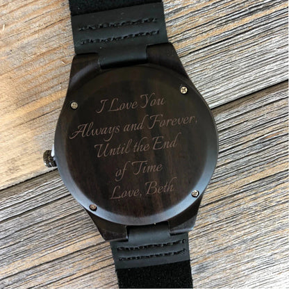 Elegant Personalized Men's Wood Watch - Anniversary - GroomsDay