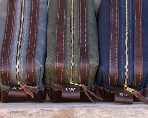 Wax Canvas Toiletry Travel Bag / Dopp Kit - Dopp Kit - GroomsDay