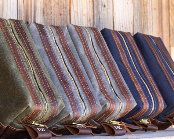 Wax Canvas Toiletry Travel Bag / Dopp Kit - Dopp Kit - GroomsDay