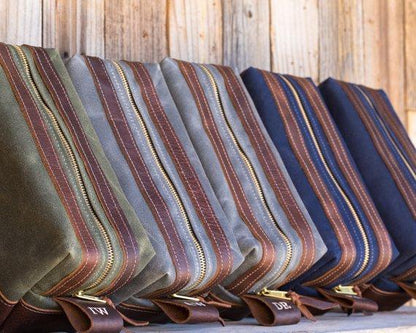 Wax Canvas Toiletry Travel Bag / Dopp Kit - Dopp Kit - GroomsDay