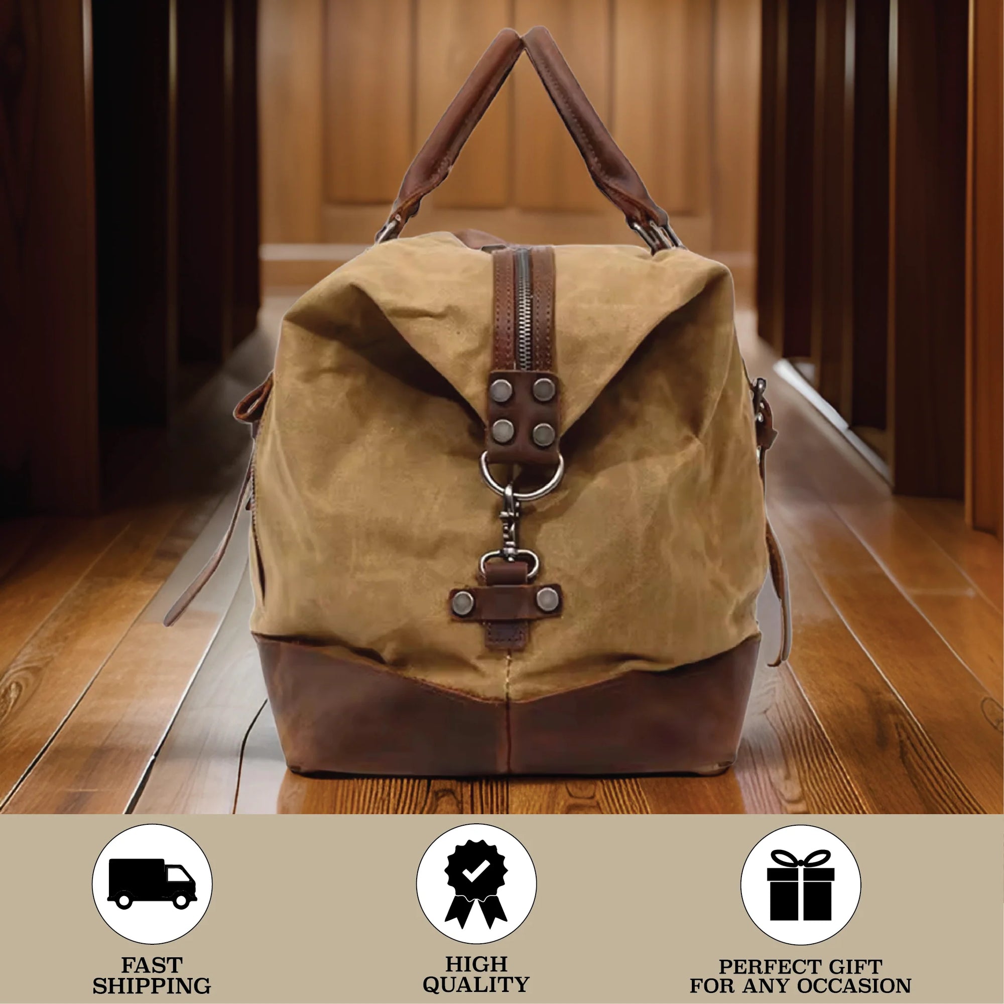 Personalized Waxed Canvas Weekender Bag