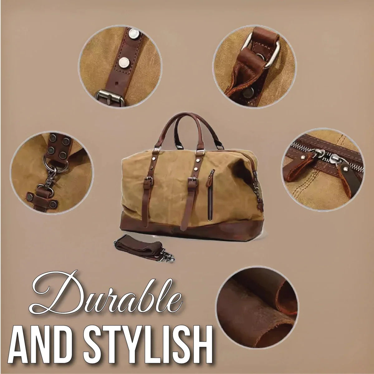 Personalized Waxed Canvas Weekender Bag - Duffle Bag - GroomsDay