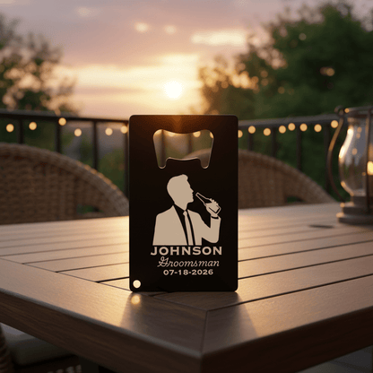 Suited Up Card Opener - Bottle Openers - GroomsDay