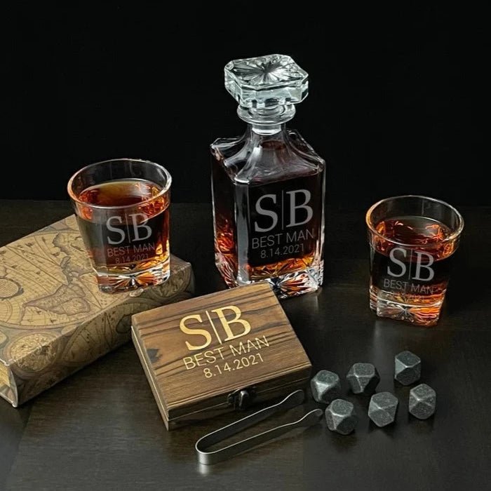 Great Personalized Decanter With Low Ball Glasses | Quick Delivery! Decanter Set