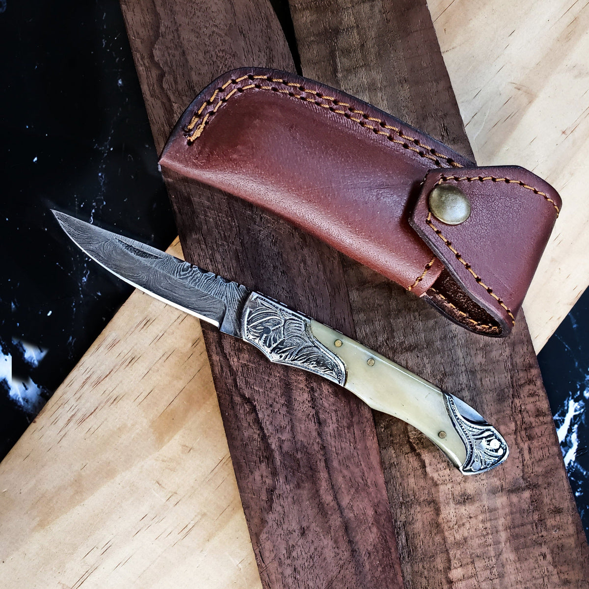 Camel Bone Folding Knife