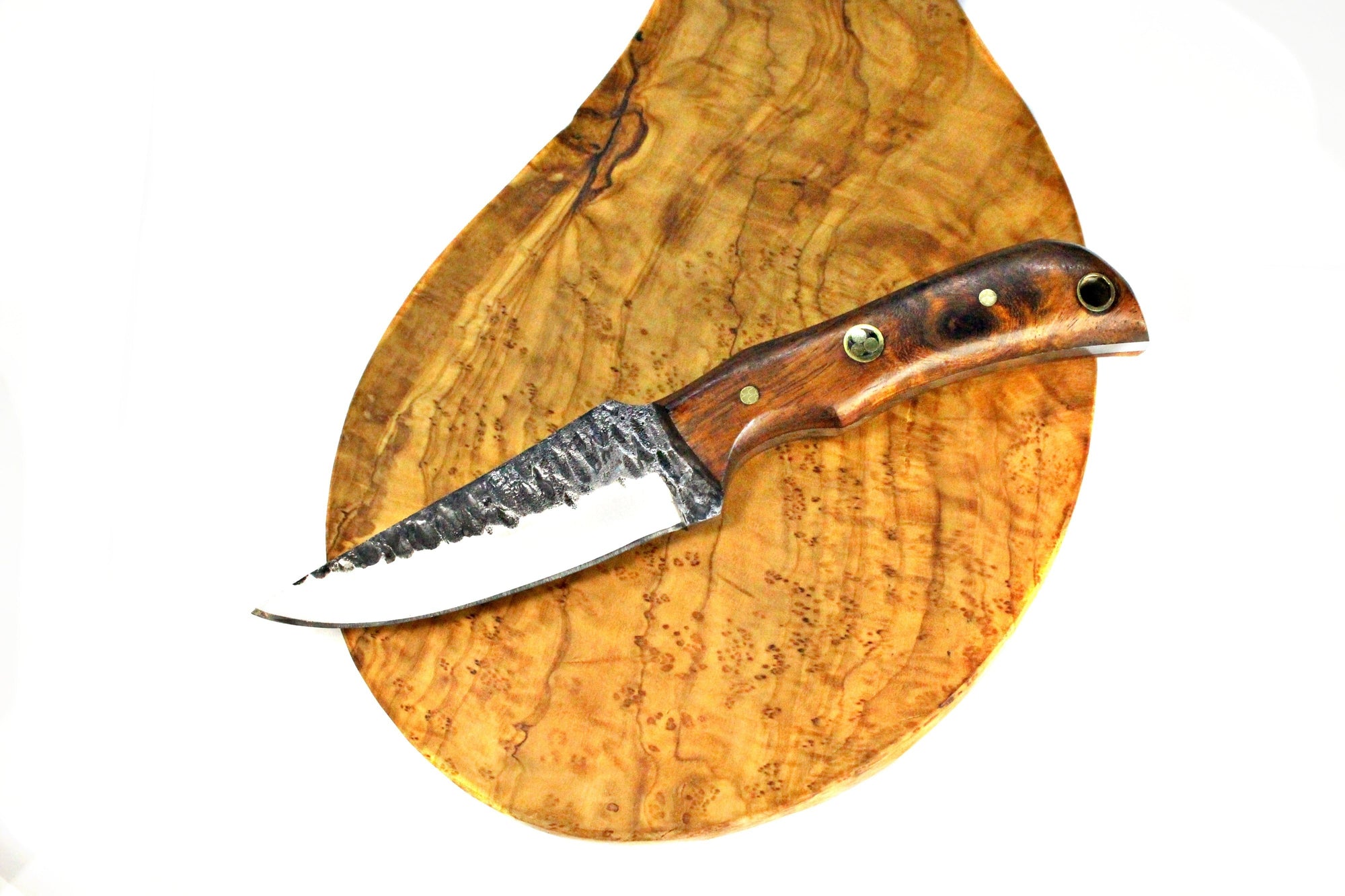 Neck Knife with Forged Scales