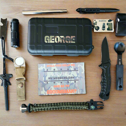 Survival personalized groomsman set camo 