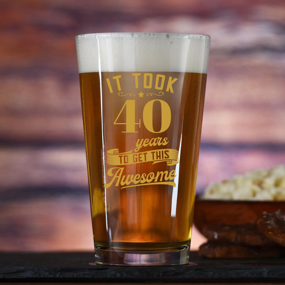 40th Birthday Beer Pint Glass