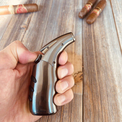 Powerful Silver Torch Lighter for Cigars Lighter