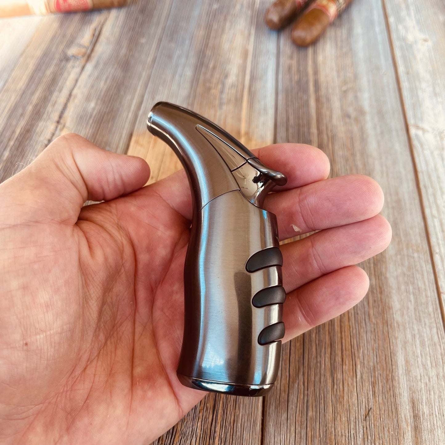 Powerful Silver Torch Lighter for Cigars Lighter