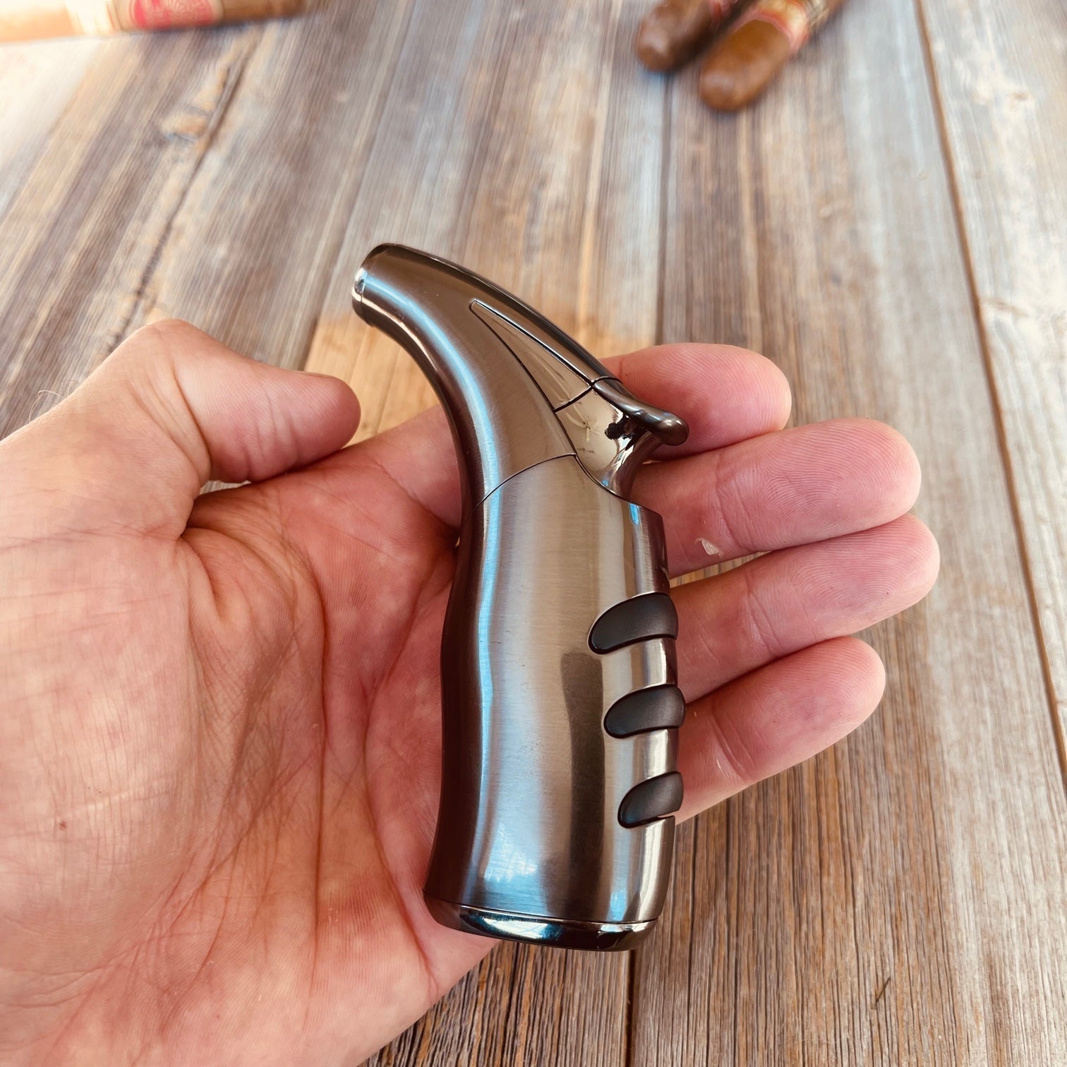 Powerful Silver Torch Lighter for Cigars Lighter