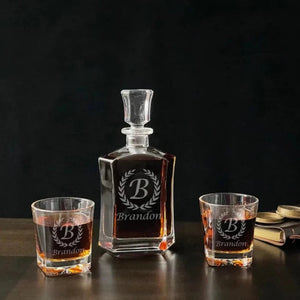 Great Personalized Decanter With Low Ball Glasses | Quick Delivery! Decanter Set
